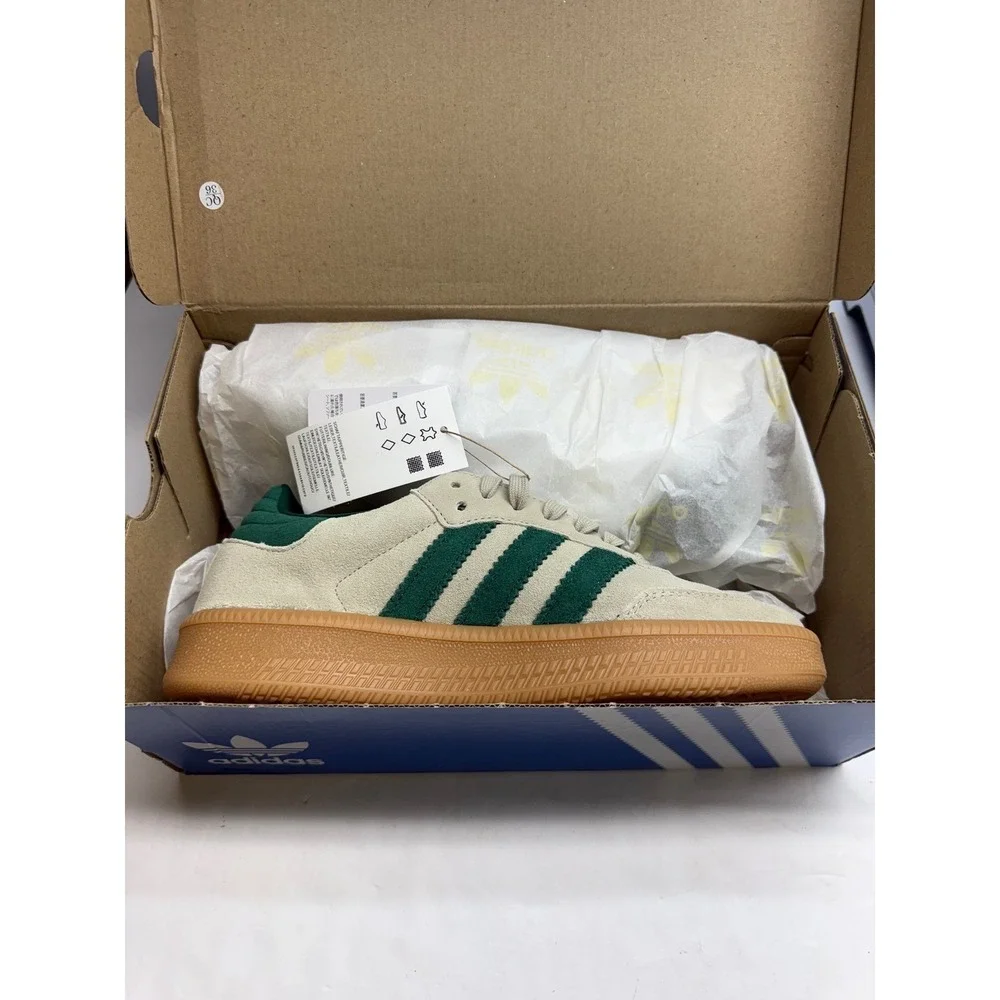 Adidas Samba XLG J WonderWhite Green GumSole Sneakers JQ9886 Size 6.5Y